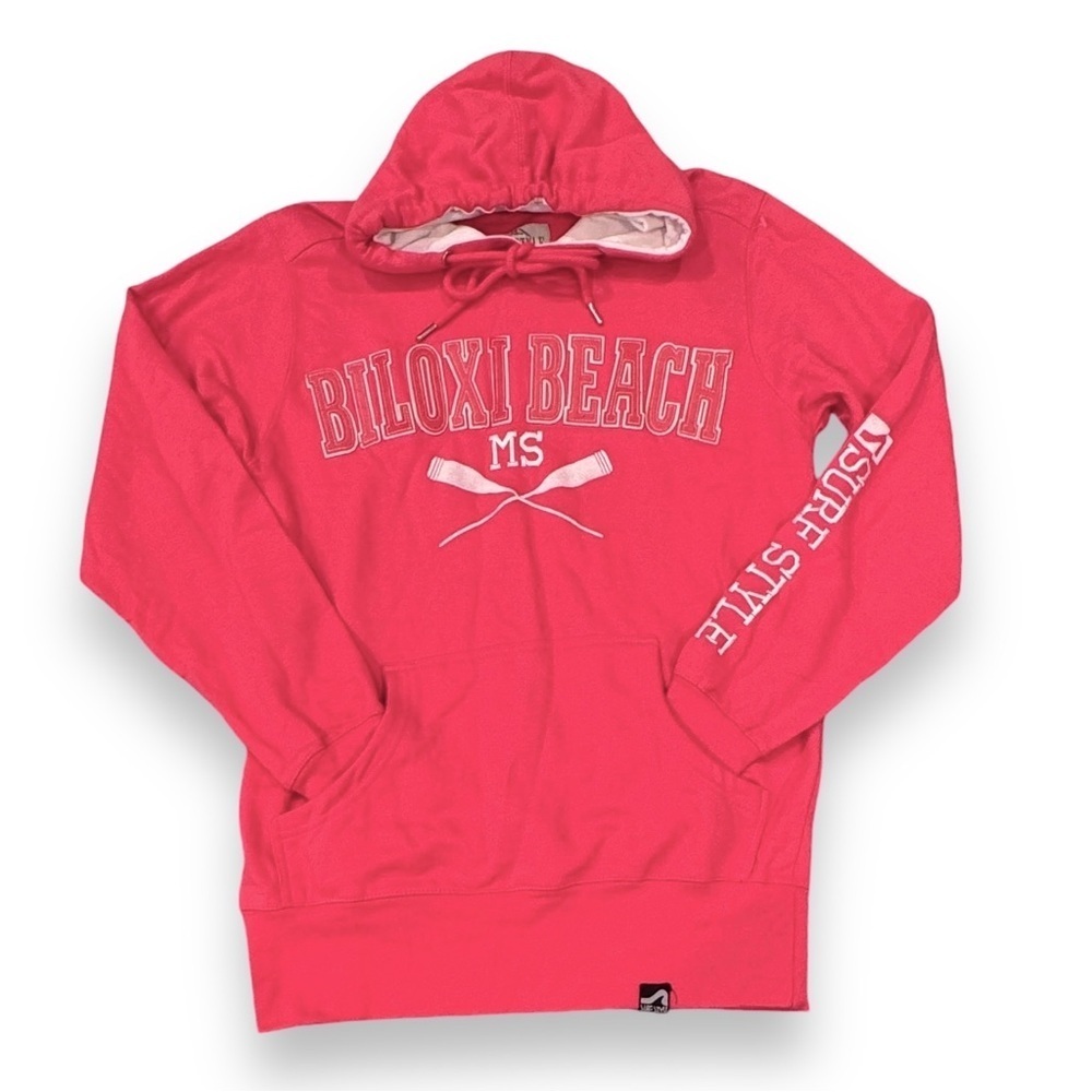 Surf Style Size M Pink Biloxi Beach Baja Pullover Surf Style Hoodie